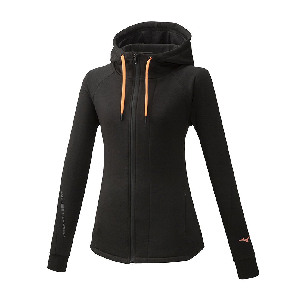 Damske Mikina Mizuno Athletic Zip Čierne Vypredaj UTRQ28046